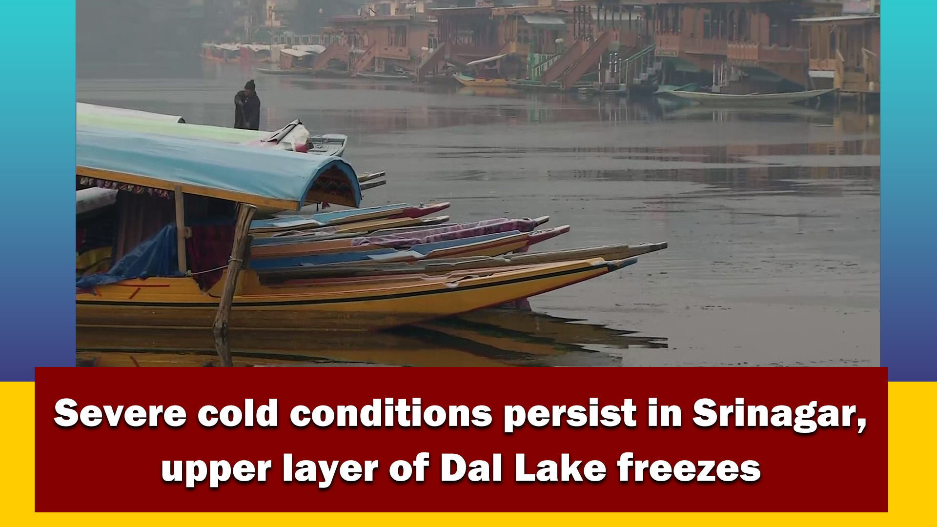 Severe Cold Conditions Persist In Srinagar, Upper Layer Of Dal Lake Freezes