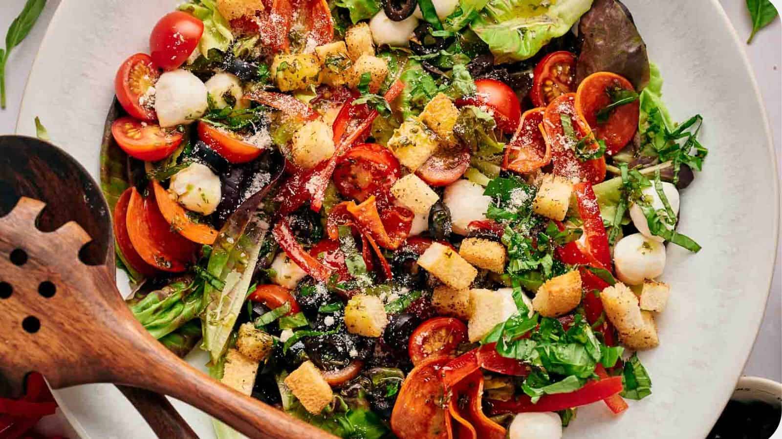<p>Looking for a lighter way to celebrate Thursday turning into Friday? Try our Pizza Salad. It’s an eclectic mix of your favorite pizza toppings tossed with refreshing greens, promising a flavor-filled transition to the weekend. With the Pizza Salad, you can indulge early in the joyous feeling that typically starts on a Friday night.<br><strong>Get the Recipe: </strong><a href="https://www.splashoftaste.com/pizza-salad/?utm_source=msn&utm_medium=page&utm_campaign=msn">Pizza Salad</a></p>