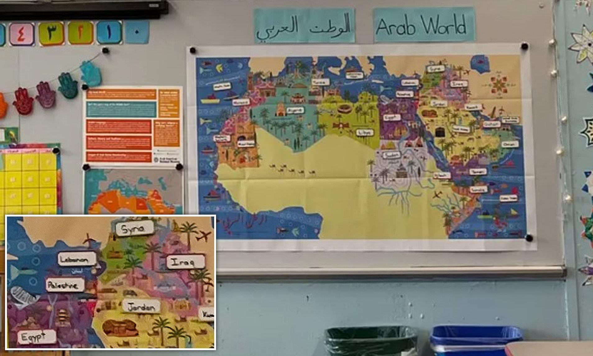 New York And Texas Public School Classrooms Feature Map Of The Arab   AA1mP1tq.img