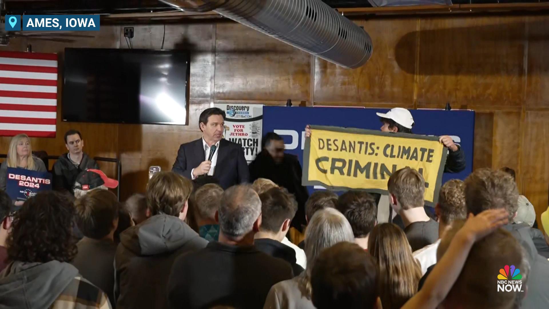 Climate Protester At DeSantis Event Tackled By Security After Jumping ...