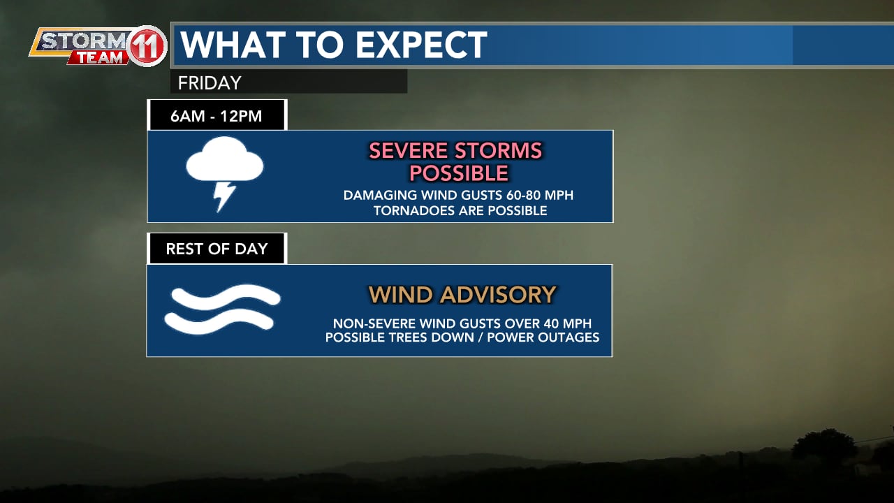 FIRST ALERT: Potential For Severe Storms Friday Morning