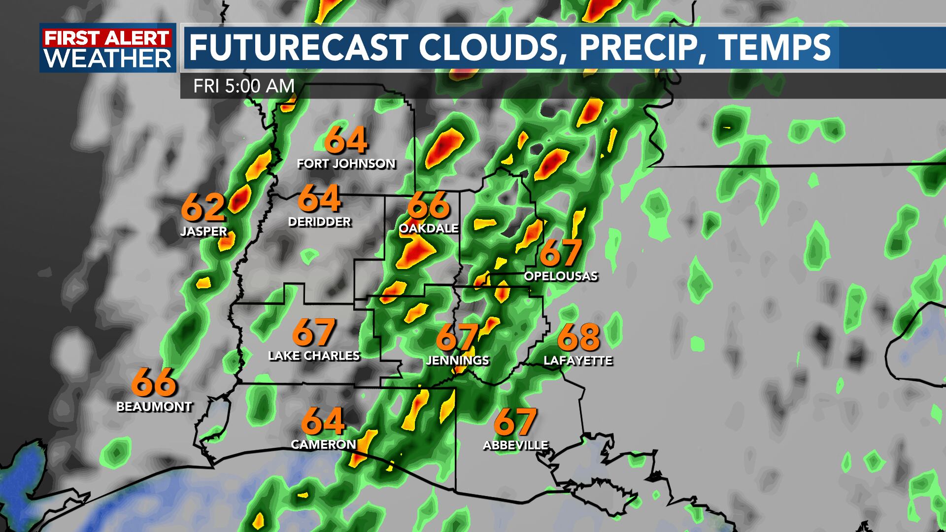 FIRST ALERT FORECAST: Cold Front Moves In Overnight With Rain Before ...