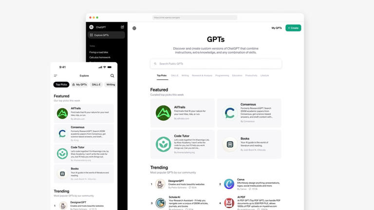 OpenAI has introduced the GPT Store, a new destination where ChatGPT users can not only discover custom versions of the leading chatbot, but also sell their own agents. The store is currently open to ChatGPT Plus, Team, and Enterprise users, according to a blog post that OpenAI shared today, which includes a featured list of "useful and impactful" GPTs that range from breaking down research papers to finding new trails.