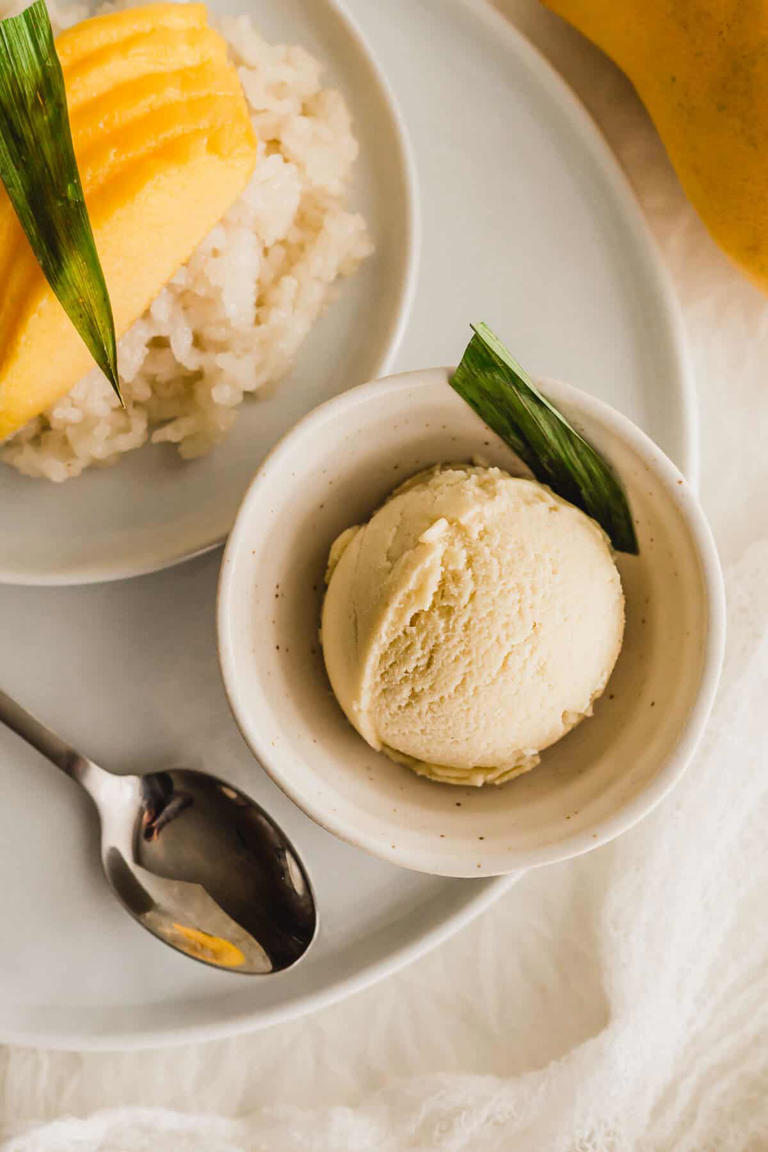 Mango Sticky Rice Ice Cream