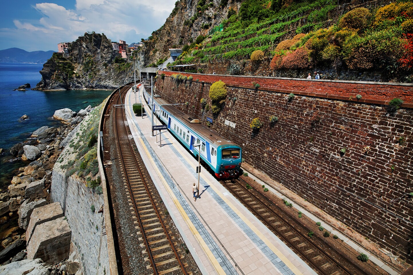 <h2>3. Cinque Terre Express Train, Italy</h2> <p>The Cinque Terre have to be seen to be believed: five villages comprising a mishmash of ochre, yellow, and pink houses pressed into cliffs on the Ligurian coast. Monterosso, Vernazza, Corniglia, Manarola, and Riomaggiore are the five “terre” that are part of the UNESCO World Heritage Site, and you can explore all of them in one day—the train takes you from one end to the other in just 20 minutes.</p>