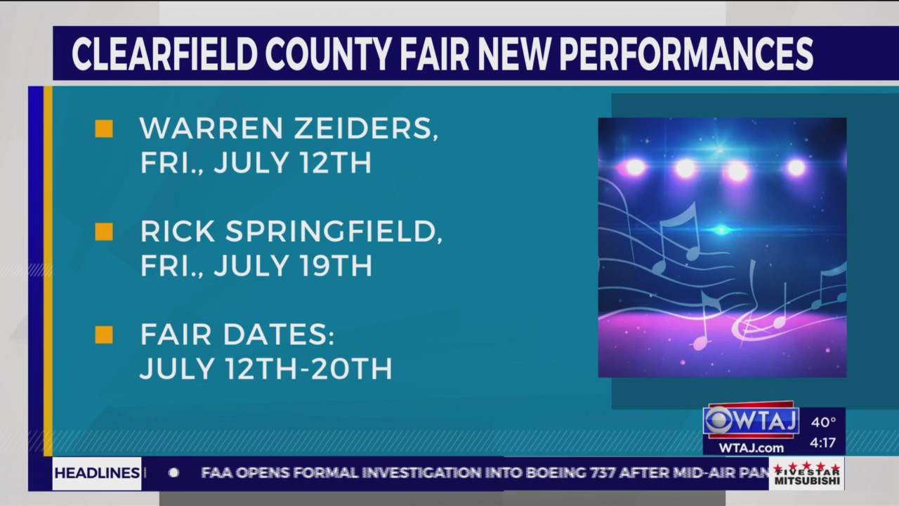 Clearfield County Fair announces music acts for 2024.
