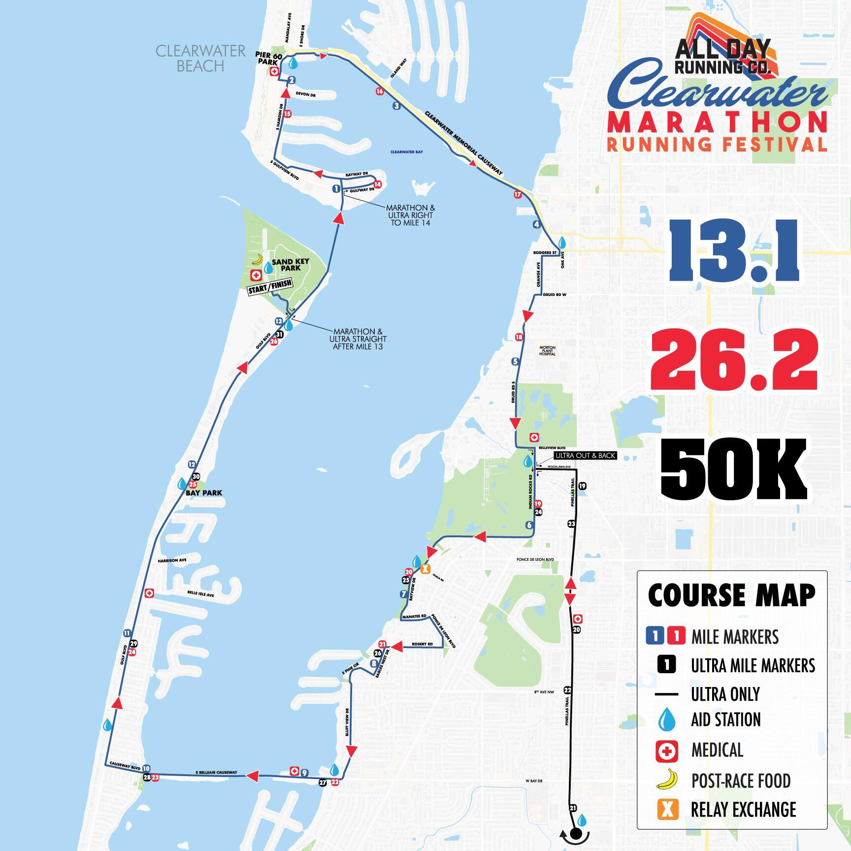 The 2024 Clearwater Marathon and Running Festival is scheduled to pass