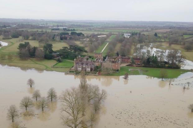 Warwickshire park reopens as drone footage shows floods