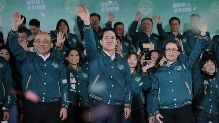 賴蕭配當選2024正副總統。（圖／記者楊澍攝影）