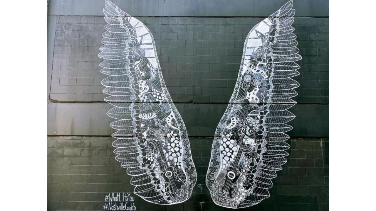 <p>Take a scroll through the 1,000+ posts tagged with The Gulch, and you’ll immediately notice multiple photos of the “What Lifts You” wings painted on a black wall in the Music City neighborhood. They were created by <a href="https://kelseymontagueart.com/whatliftsyou/" rel="noopener">Kelsey Montague</a>, who has more than 150,000 Instagram followers. Although no single hashtag quantifies how many times people have taken photos here, it’s one of the most popular in town.</p>
