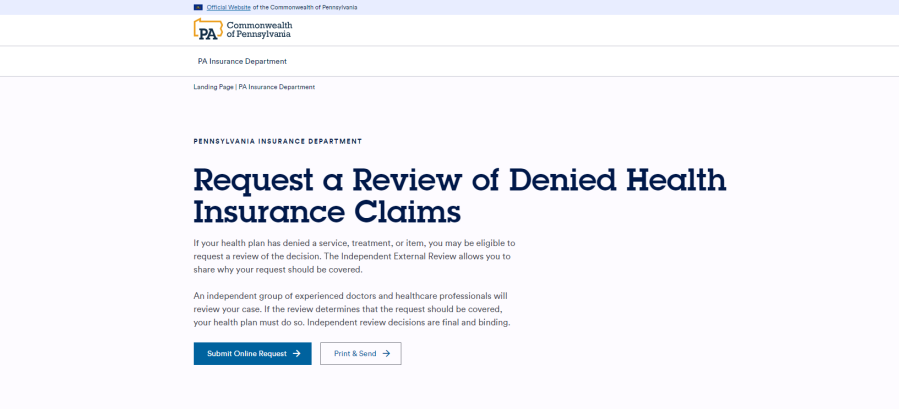 Pennsylvanians Who Believe That Their Insurer Has Wrongly Denied A ...