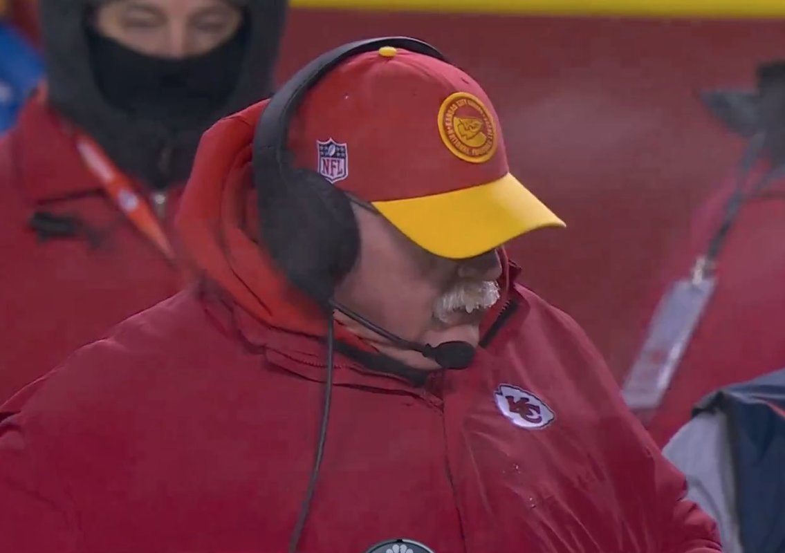 Chiefs-Dolphins Game Is So Cold That Andy Reid's Mustache Froze