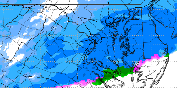 d.c.-area forecast: snow shower chance today, accumulating snow possible late monday