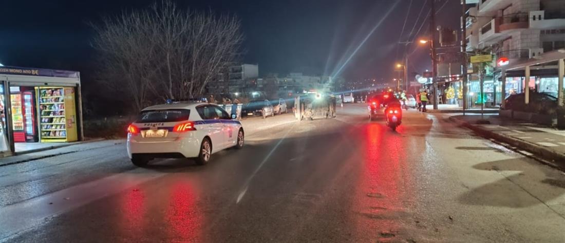 θεσσαλονίκη: τροχαίο ατύχημα με ανατροπή αυτοκινήτου – ένας τραυματίας – φωτο