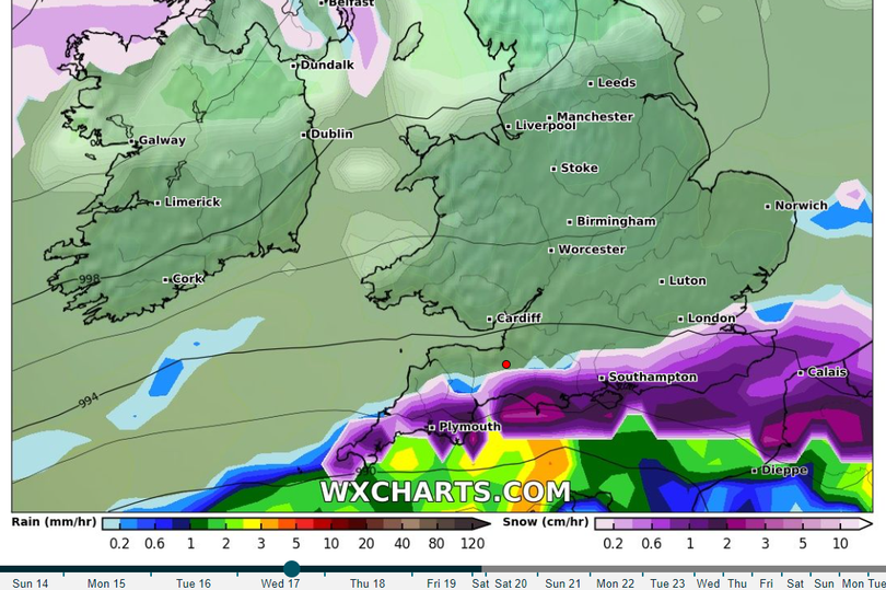 UK Weather Map Shows Where And When Snow Could Fall Over The South West