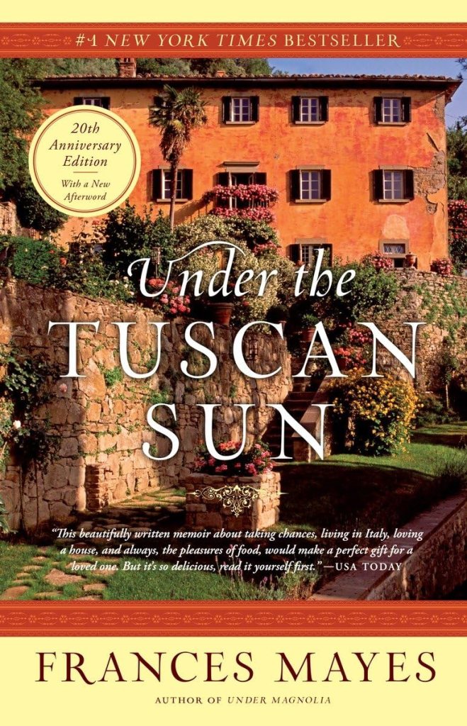 <div class="wp-block-media-text__content">   <p>In this iconic<em> New York Times bestseller, </em>chef, poet and travel writer, Frances Mayes takes readers into her Tuscan home called Bramasole. Bought as a fixer-upper, Frances moved into a Tuscan villa as a way to show people the power of embarking on their own journeys that they believed would make her happy. Filled with recipes, beautiful descriptions and inspirational messages, this classic and memorable book always has something for everyone. </p>  </div>