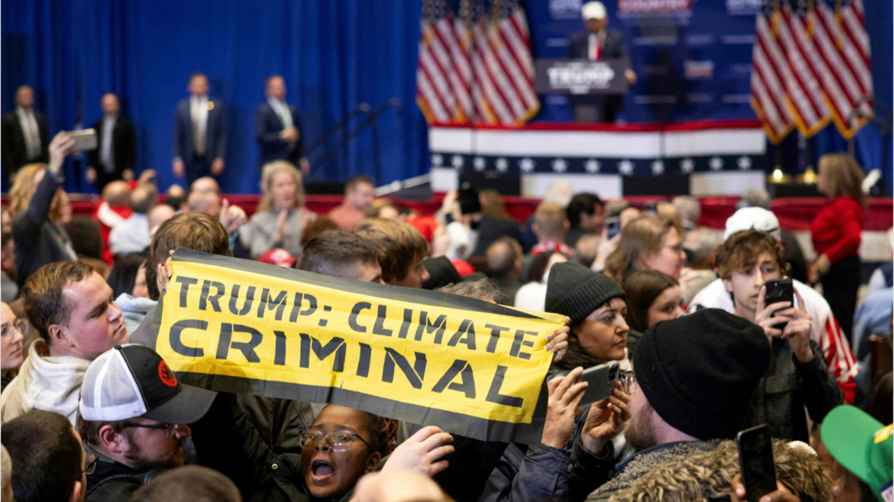 'go home to mummy': trump throws out 'immature' climate protesters from iowa rally