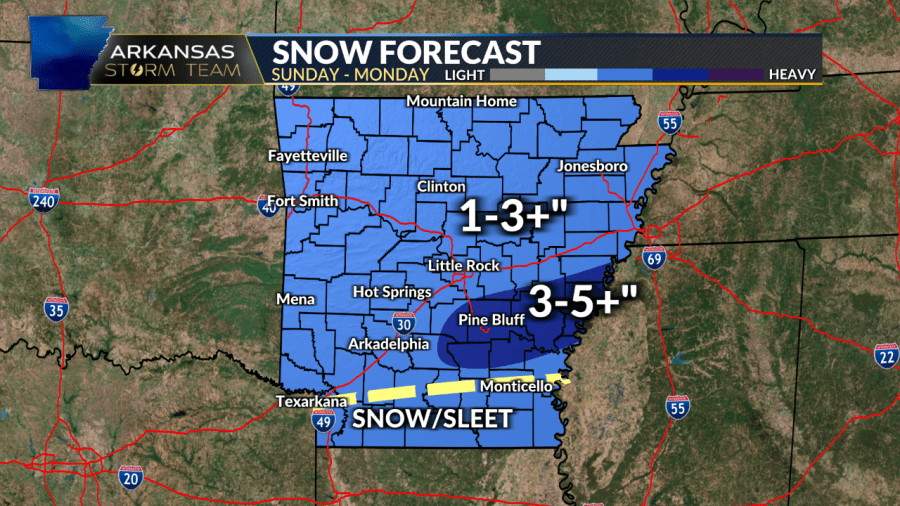 Arkansas Storm Team Forecast: Extremely Cold Sunday With Snow Moving In ...