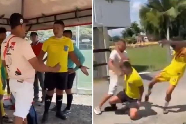 video: presidente y jugadores propinan violento ataque con puños y patadas a un árbitro
