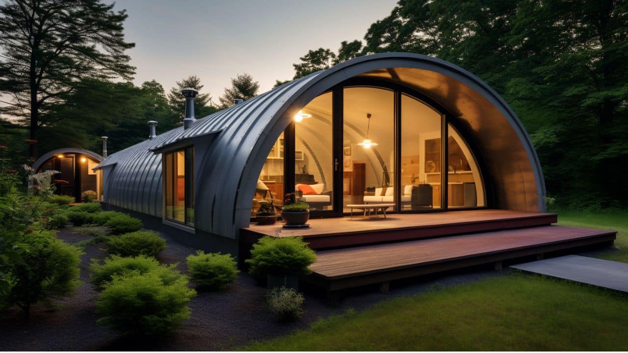 <p>Have you ever considered living in a <a href="https://greenbuildingelements.com/steel-building-kits/quonset-huts/">Quonset hut</a>? These unique and versatile structures have existed since World War II and offer several advantages as a living space. In this article, we’ll explore some of the key benefits of living in a Quonset hut, from construction simplicity to their open floor plan.</p> <p>First up: the construction process. Quonset huts have a simple design consisting of corrugated metal stretched over a frame. This makes them relatively easy and quick to build, making them an accessible option for many people who might not otherwise be able to construct a traditional home. You’re likely to save time and money with this approach.</p> <p>Now, let’s talk about the inside. One major benefit of a Quonset hut home is its open floor plan. The curved roofline creates an expansive living space, making even smaller homes feel more spacious. Open living areas and lofts give your life in a Quonset hut a sense of freedom and flexibility and the opportunity to create a truly personalized living environment.</p>