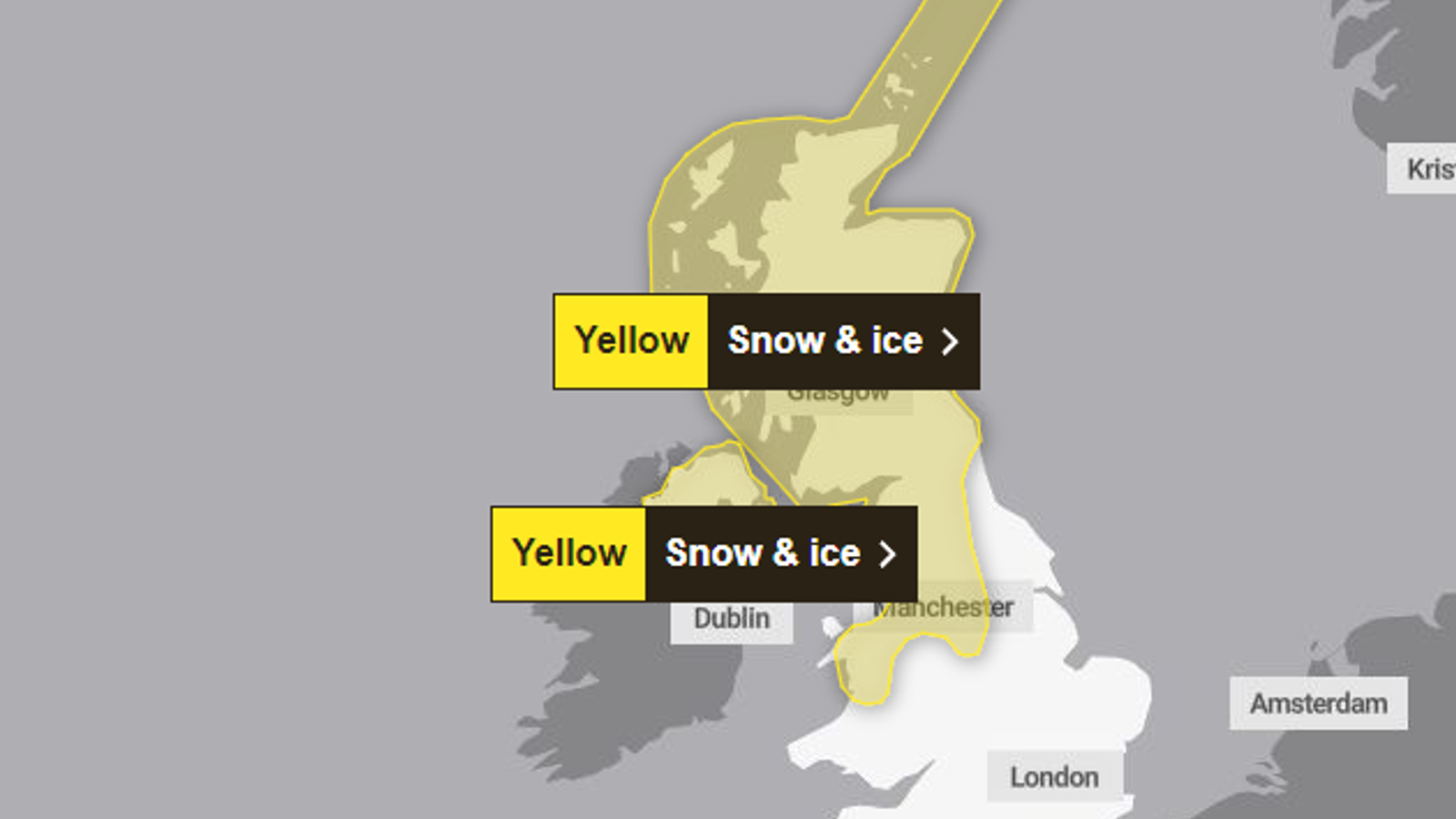 'severe' alert on the roads as freezing temperatures and snow hit uk