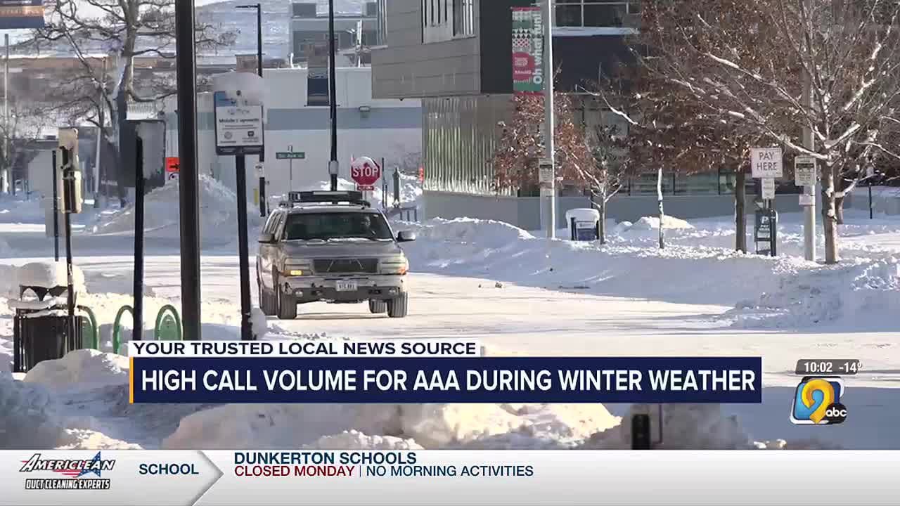 aaa seeing high call volume in eastern iowa during continued snowy, cold conditions