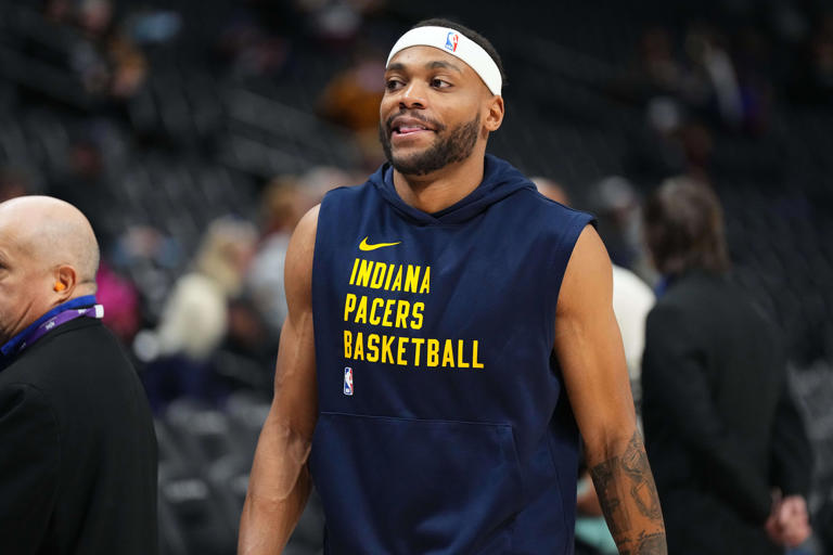 Jan 14, 2024; Denver, Colorado, USA; Indiana Pacers forward Bruce Brown (11) before the game against the Denver Nuggets at Ball Arena. Mandatory Credit: Ron Chenoy-USA TODAY Sports