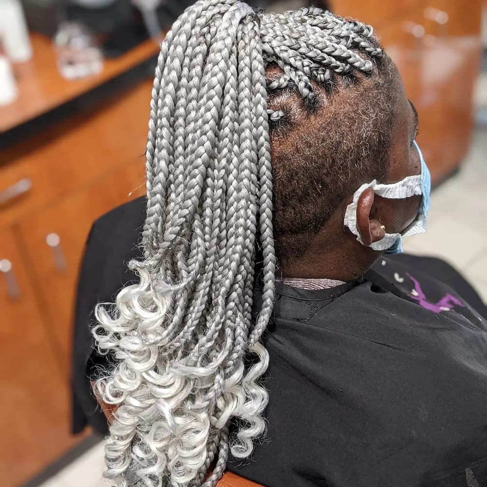 20 best grey hair braids for over 60 years old black women
