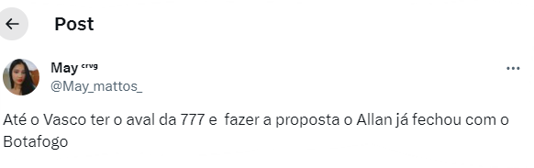 Contratações de parar o Brasil, falta isso: Surge notícia 'bombástica' envolvendo Allan +1 no Vasco