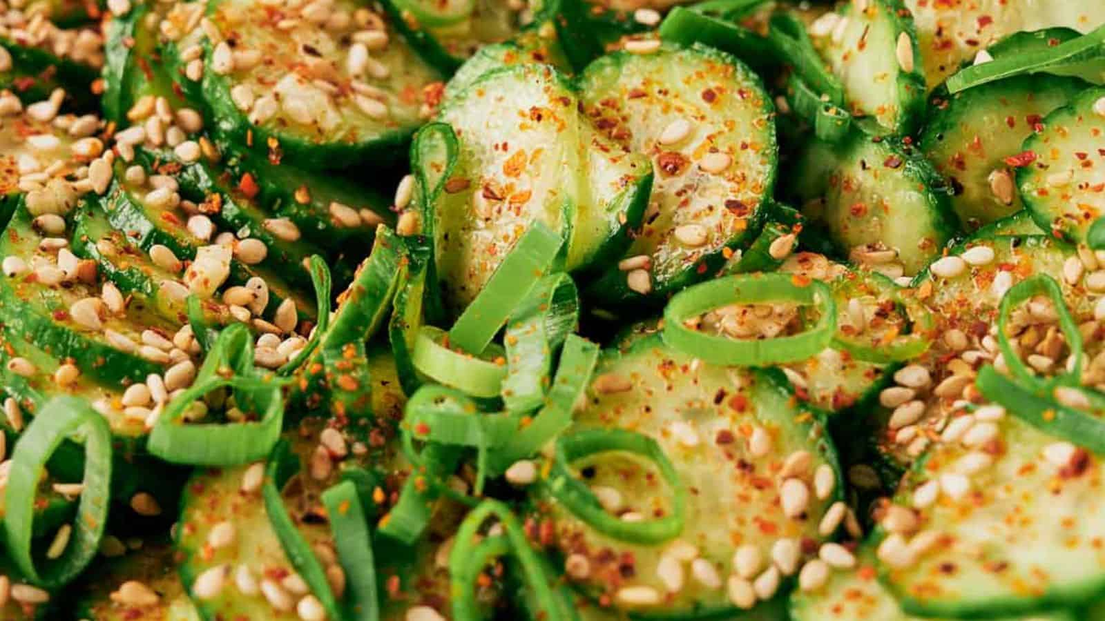 <p>Add a kick to your salad game with this spicy Korean cucumber salad. Packed with bold flavors and a pleasing crunch, it’s a refreshing side dish that complements any main course. Easy to prepare and bursting with taste, this salad is a delicious twist to make you mealtime enjoyable.<br><strong>Get the Recipe: </strong><a href="https://www.splashoftaste.com/korean-cucumber-salad/?utm_source=msn&utm_medium=page&utm_campaign=msn">Spicy Korean Cucumber Salad</a></p>