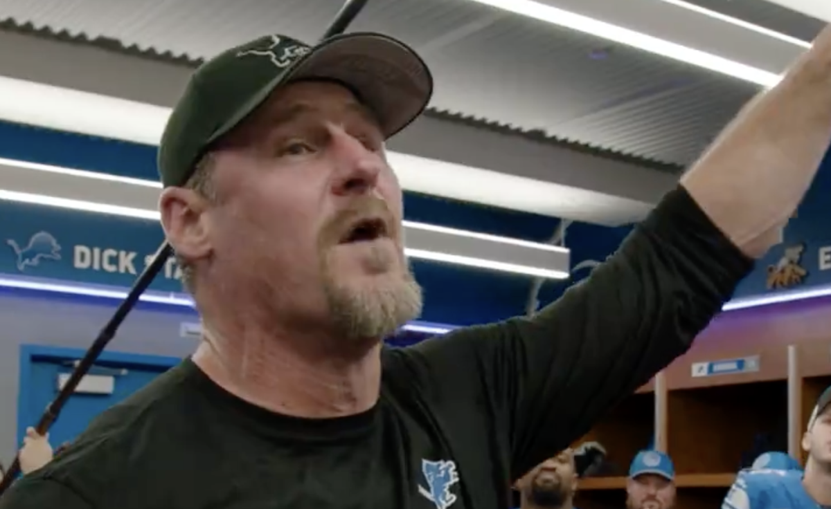 Dan Campbell’s Locker Room Speech After Lions’ First Playoff Win In 32 ...