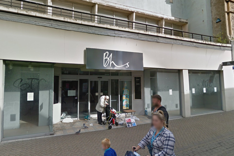 Old BHS store at 66-70 High Street in Weston-super-Mare