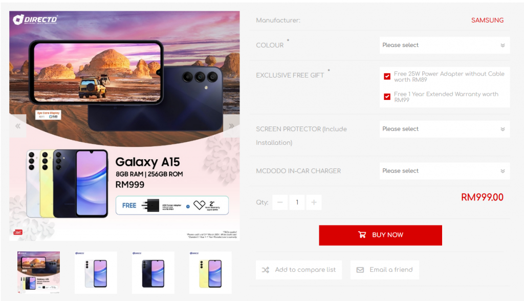 samsung galaxy a15, a15 5g and a25 5g: malaysian prices revealed, starting from rm999