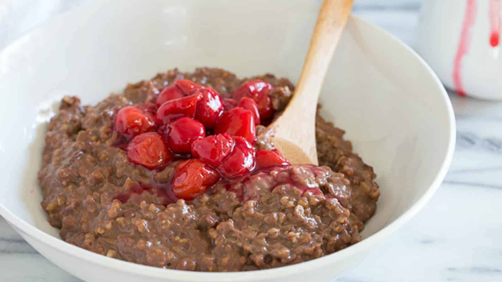 <p>Chocolate cherry steel cut oatmeal, slow-cooked to perfection, is a luxurious way to start a weekend morning. Its rich and comforting flavor makes it an excellent choice for a leisurely breakfast that outshines typical brunch offerings.<br><strong>Get the Recipe: </strong><a href="https://www.runningtothekitchen.com/slow-cooker-chocolate-cherry-steel-cut-oatmeal/?utm_source=msn&utm_medium=page&utm_campaign=msn">Chocolate Cherry Steel Cut Oatmeal</a></p>
