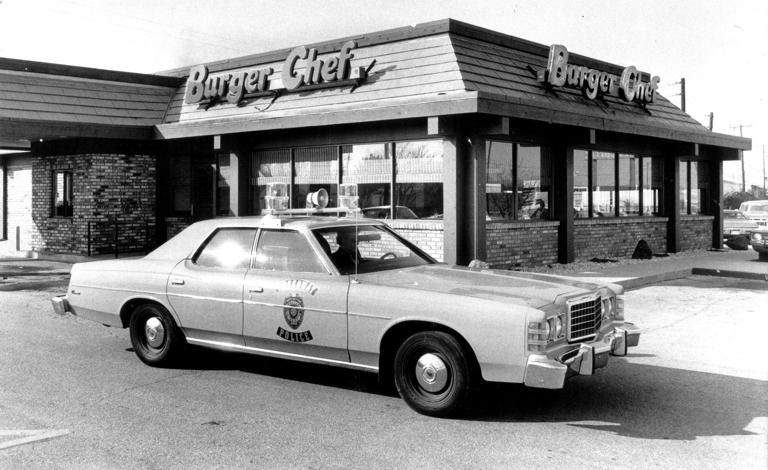 The Burger Chef restaurant at 5725 Crawfordsville Road. The employment place of four young employees, Ruth Shelton, Daniel Davis, Mark Flemmonds, and Jane Friedt, who were kidnapped on Friday, Nov. 17, 1978, and whose bodies were discovered in a wooded area in Johnson Co., Nov. 26, 1978.