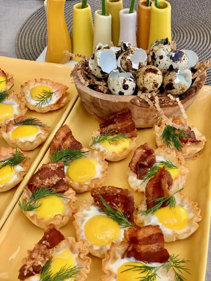 Savory Quail Eggs And Bacon Tart Appetizers (with Video)