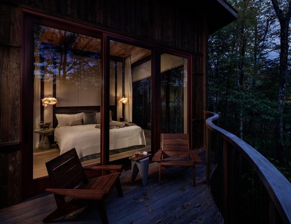 <p>In late 2023, this prized New England resort debuted eight <a href="https://www.twinfarms.com/treehouses/">new treehouse accommodations</a> that overlook the 300-acre estate. Inspired by a sense of childlike nostalgia, these whimsical treehouses sit 20 feet above the ground to connect guests with the surrounding Vermont landscape. The design, influenced by the Japanese practice of wabi-sabi, instills a sense of calm and solitude. With plush king beds, floating fireplaces, oversized soaking tubs, and locally sourced meals delivered to your room, these treehouses are a serious upgrade from your childhood fort.</p><p><a class="body-btn-link" href="https://www.twinfarms.com/treehouses/">Book Your Stay</a></p>