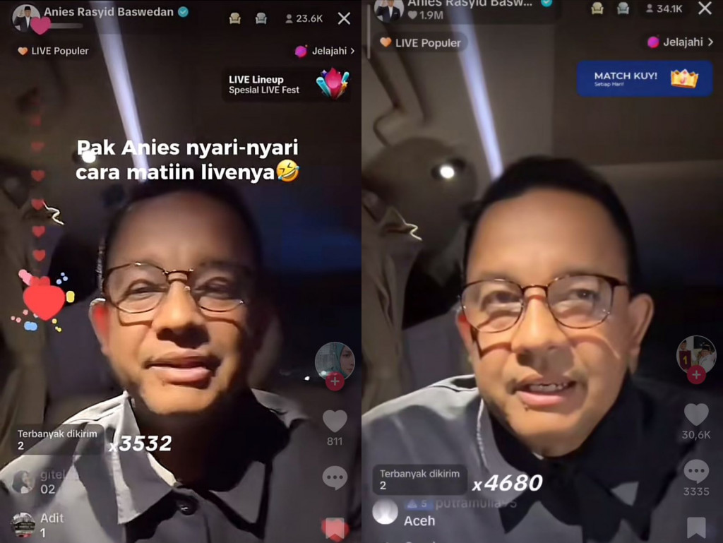 Anies Baswedan Perdana Live TikTok, Beri Kata-kata Bijak Hingga Bingung ...