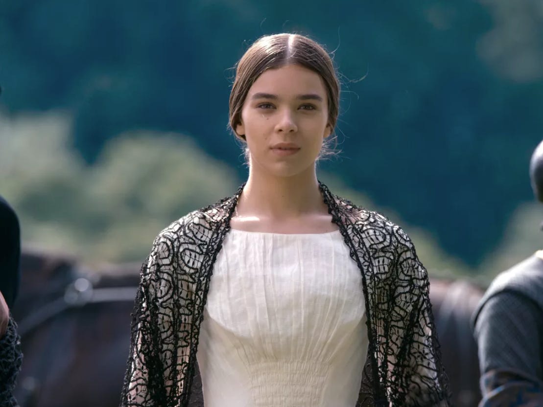 <p><strong>Summary: </strong>Hailee Steinfeld plays the real-life American poet Emily Dickinson in this coming-of-age period drama. Emily dreams of becoming the world's greatest poet, but her family regards her as a troublemaker.</p><p>While her parents are set on finding her a suitor, she has fallen in love with her brother's fiancé.</p><p><strong>Why you'll like it: </strong><a href="https://www.insider.com/dickinson-stars-say-shooting-civil-war-scenes-was-therapeutic-2021-11">"Dickinson"</a> is more surreal than a normal drama, but it joins "Bridgerton" as part of the new wave of diverse, modern period dramas. It's also <a href="https://www.rottentomatoes.com/tv/dickinson">highly regarded</a> by audiences and critics alike.</p><p>"Dickinson" is streaming on Apple TV+.</p>