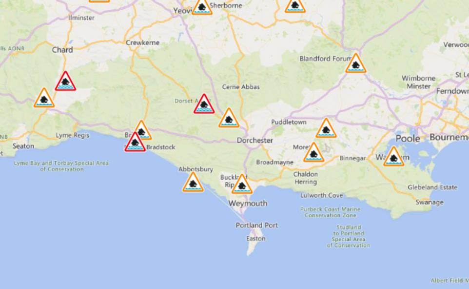 Flood Warnings In Place Across Dorset