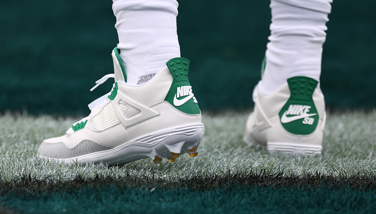 NFL Star Jalen Hurts Hits The Field In Air Jordan 4 Cleats