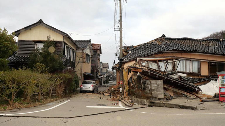 Some buildings in Wajima city collapsed due to Monday's earthquake. - Yusuke FukuharaThe Yomiuri Shimbun/Reuters