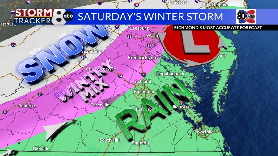 First winter storm of 2024 could hit Central Virginia this weekend