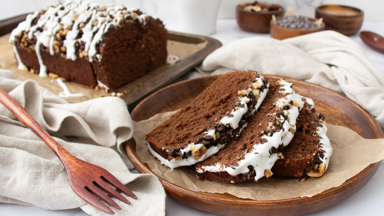 Chocolate Hazelnut Breakfast Bread With Marshmallow Fluff Drizzle Recipe