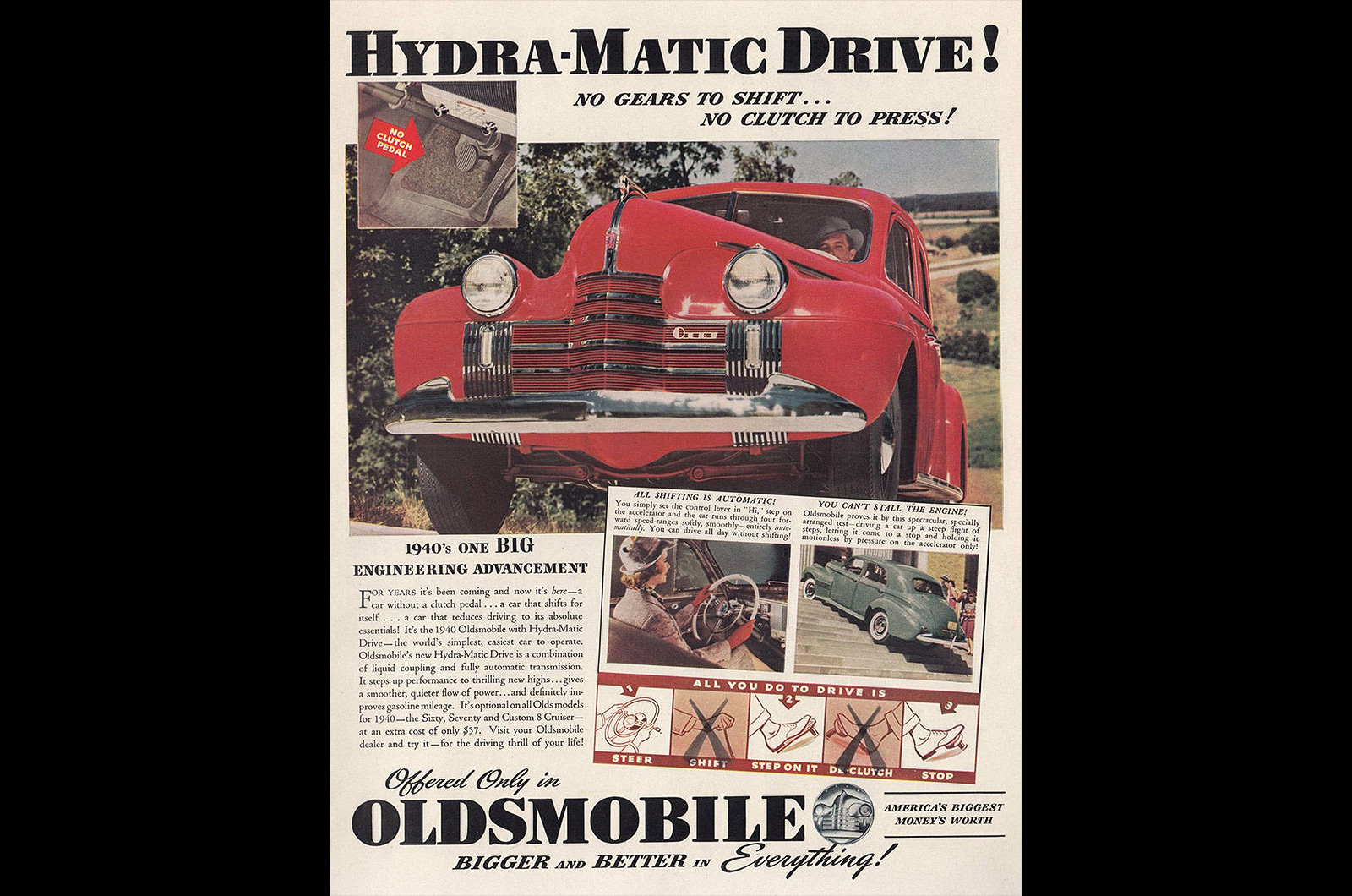 <p>The <strong>Oldsmobile Hydra-Matic</strong> of 1939 was enormously important. While using a manual gearbox today isn’t too much work, that wasn’t the case in the 1930s when it was something of a skillful chore. The arrival of a four-speed gearbox was a major change, and the automatic would go on to become the dominant transmission type after the Second World War in America, especially. GM's parts arms would sell the Hydra-Matic to many other car firms, including <strong>Nash</strong>, <strong>Hudson</strong>, and England's <strong>Rolls-Royce</strong>, while Oldsmobile's GM siblings quickly adopted the technology too.</p><p><strong>GROUNDBREAKER SCORE: 9 – </strong>A very notable groundbreaker indeed from General Motors.</p>