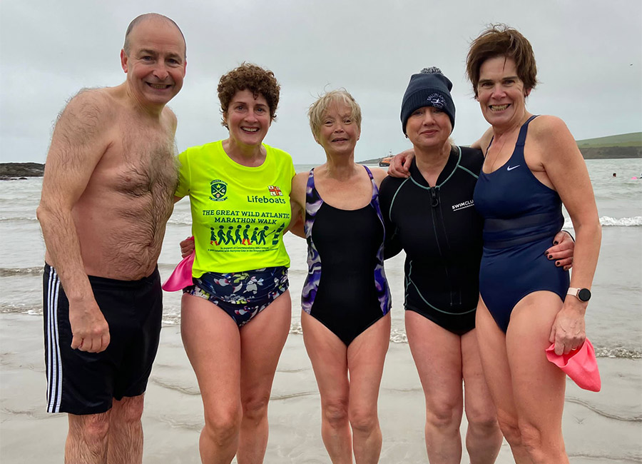 micheál martin continues decades-long family tradition as he joins brave swimmers for chilly new year's day swim
