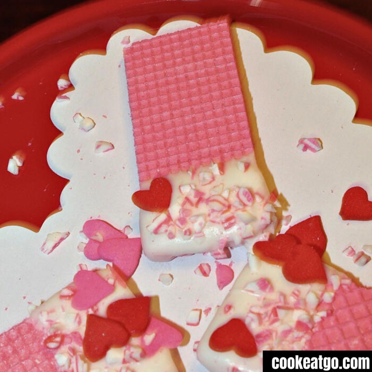 Easy Chocolate Dipped Wafer Cookies! Perfect for Valentine's Day!