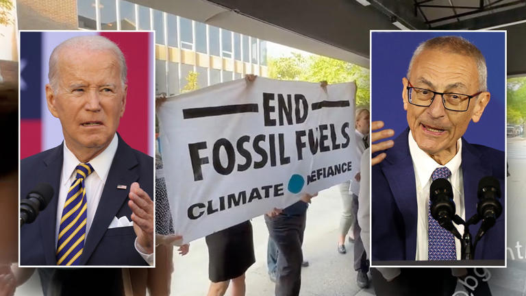 Climate Defiance said it met with senior White House climate adviser John Podesta. Biden's new budget includes funds for 50,000 climate activists. Getty Images | Brendan Gutenschwager/X/Video screenshot|Getty Images | Brendan Gutenschwager/X/Video screenshot