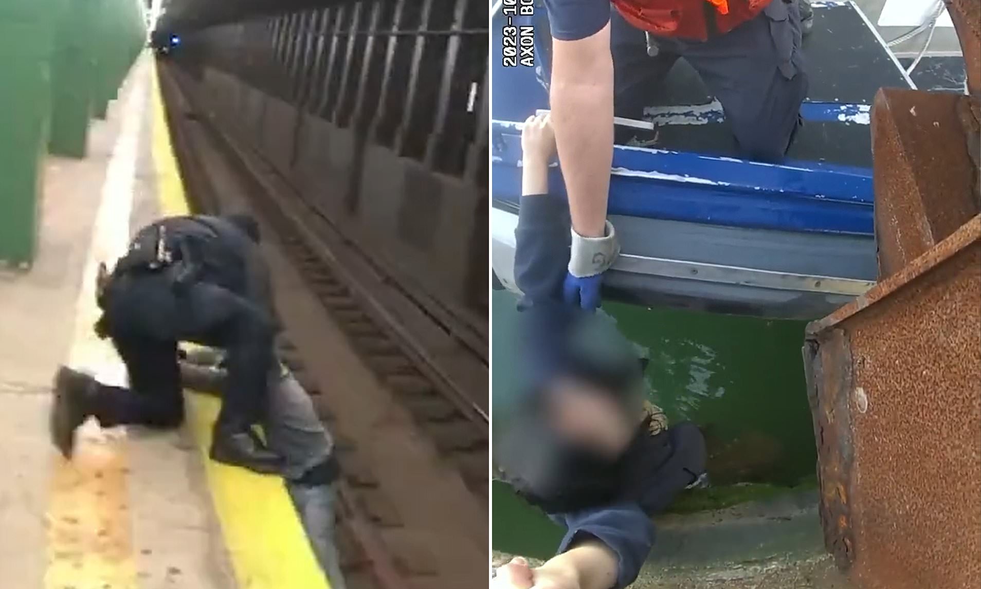 Dramatic Moment Hero NYC Cops Rescue Man Who Fell Onto Subway Track - A ...