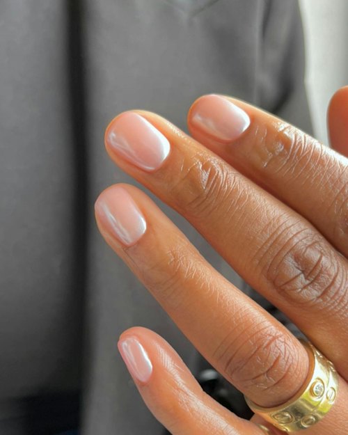 neutral chrome nails are 2024's quintessential minimalist manicure